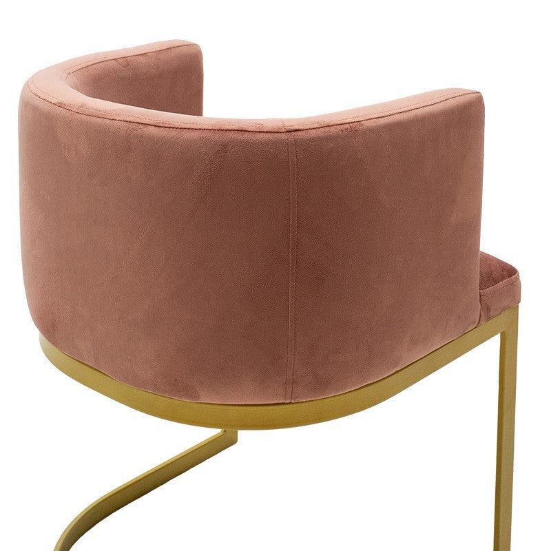 Fauteuil Viv en velours pomme pourrie - métal doré