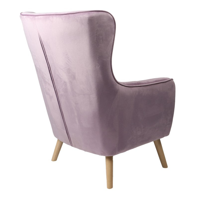 Fauteuil insicive tissu velours pomme pourrie-pied naturel 72x89x105cm