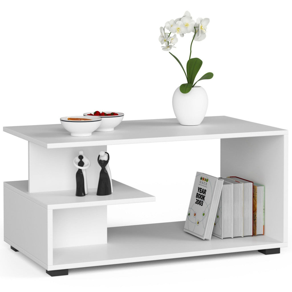 Table Basse bois Pin Chêne Sonoma 90x51x45 Cm Blanche