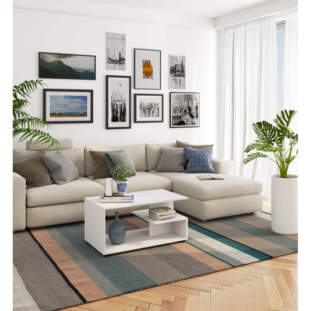 Table Basse bois Pin Chêne Sonoma 90x51x45 Cm Blanche