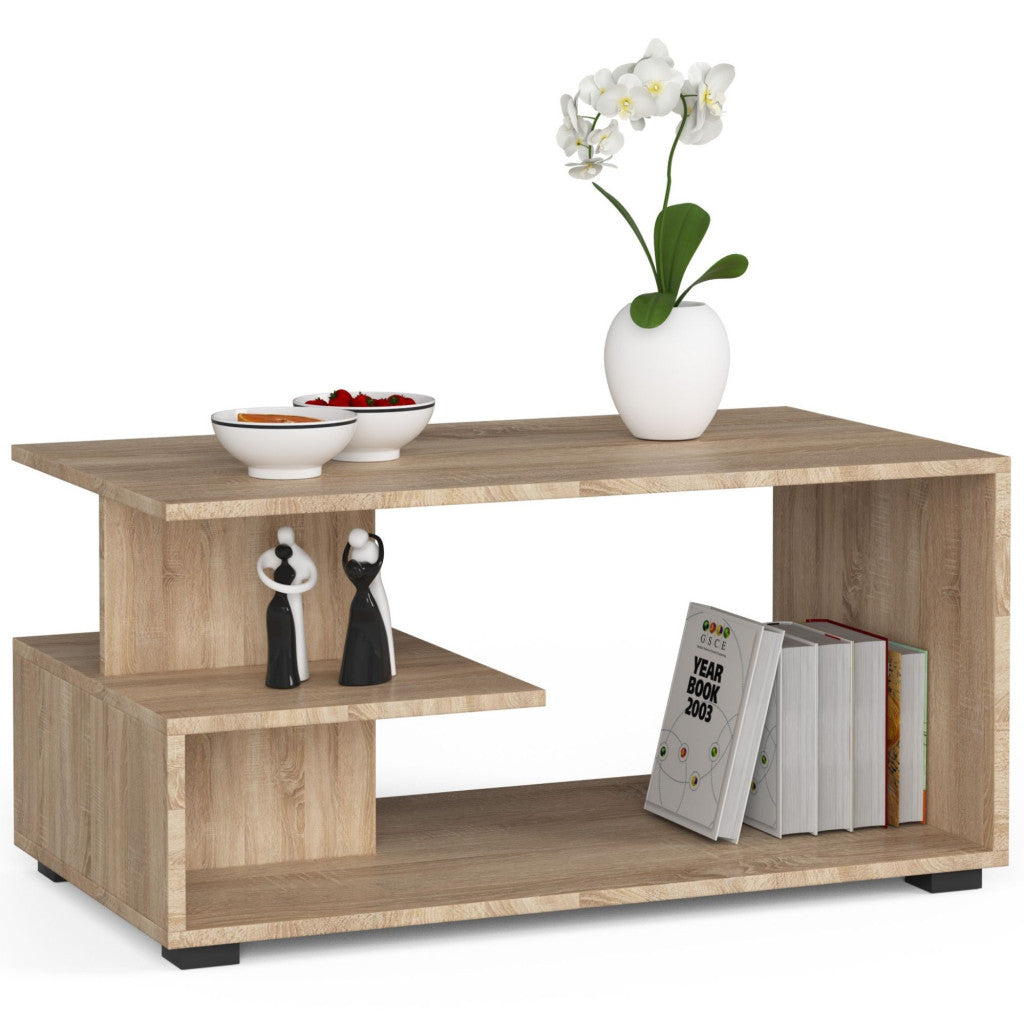 Table Basse bois Pin Chêne Sonoma 90x51x45 Cm