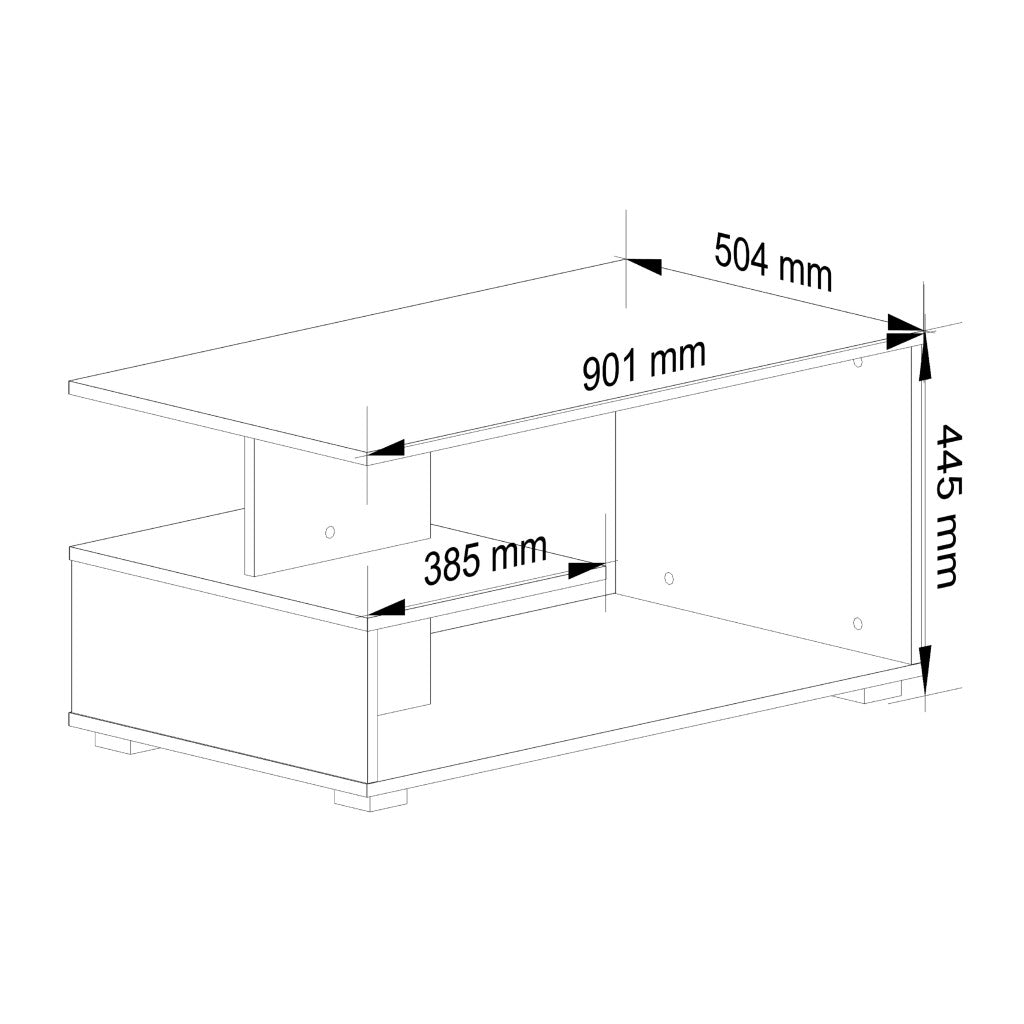 Table Basse bois Pin Chêne Sonoma 90x51x45 Cm Blanche