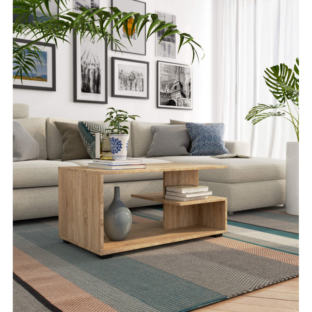 Table Basse bois Pin Chêne Sonoma 90x51x45 Cm