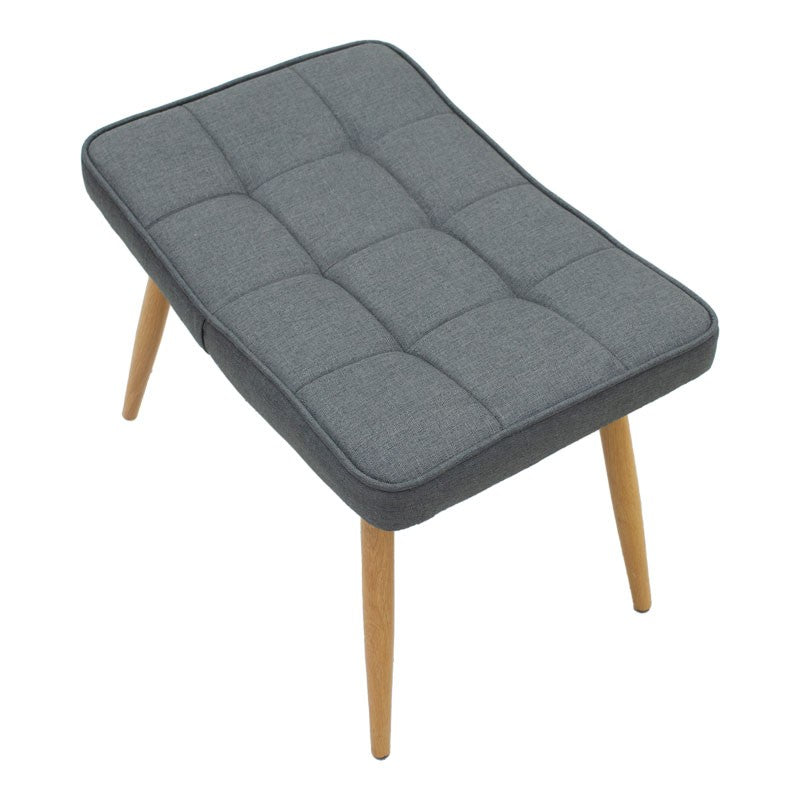 Fauteuil Maddison avec repose-pieds-coussin anthracite-tissu naturel 68x72x98cm