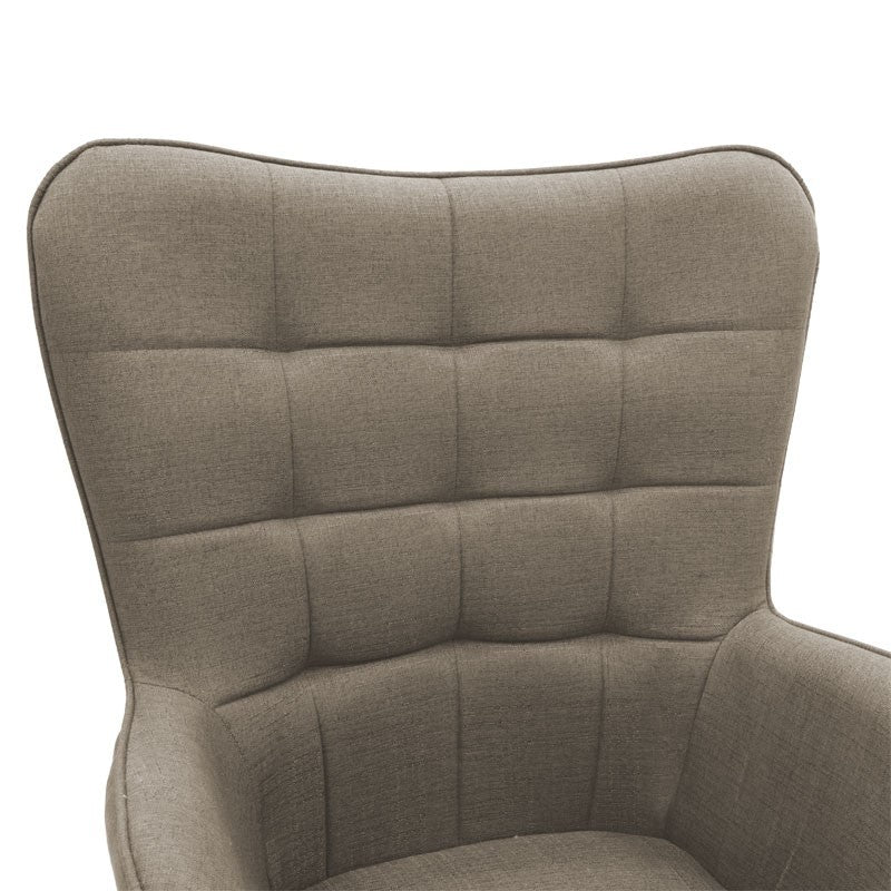 Fauteuil Maddison avec repose-pieds-coussin tissu beige-naturel 69x74x98cm