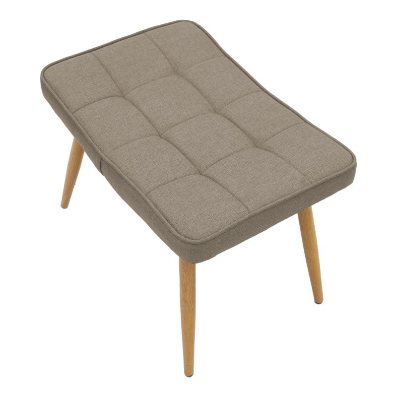 Fauteuil Maddison avec repose-pieds-coussin tissu beige-naturel 69x74x98cm