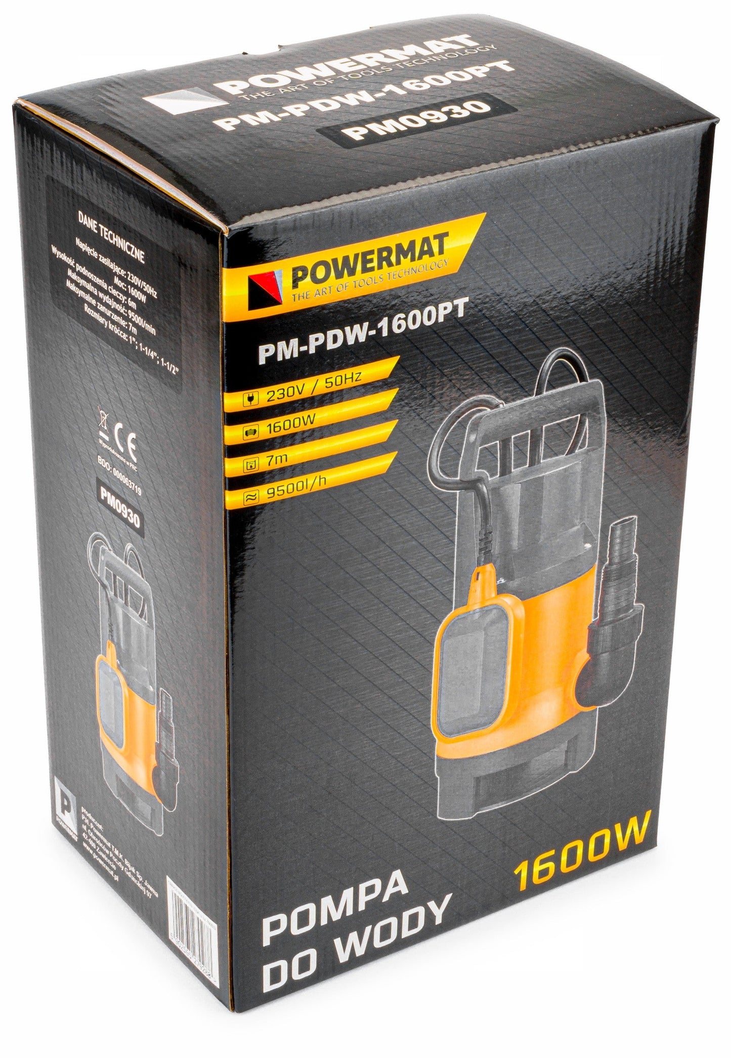 Pompe vide cave submersible avec flotteur pour eaux sales propres, fosses septiques, 1600W