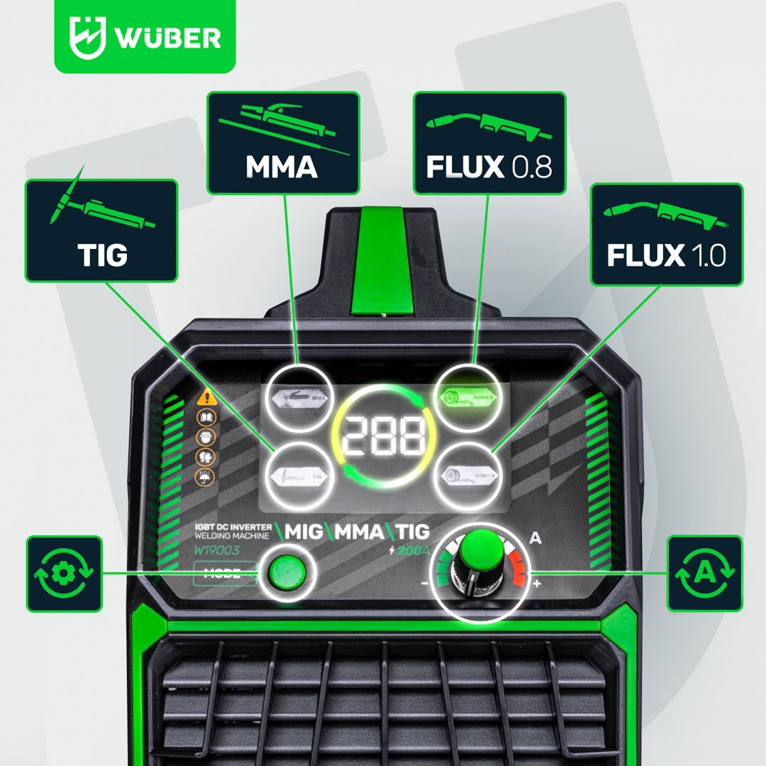 Poste machine à souder à onduleur MIG FLUX MMA TIG Wuber