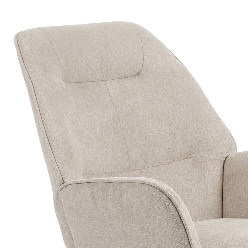 Fauteuil à bascule Exultant tissu crème-naturel 75x68x95cm