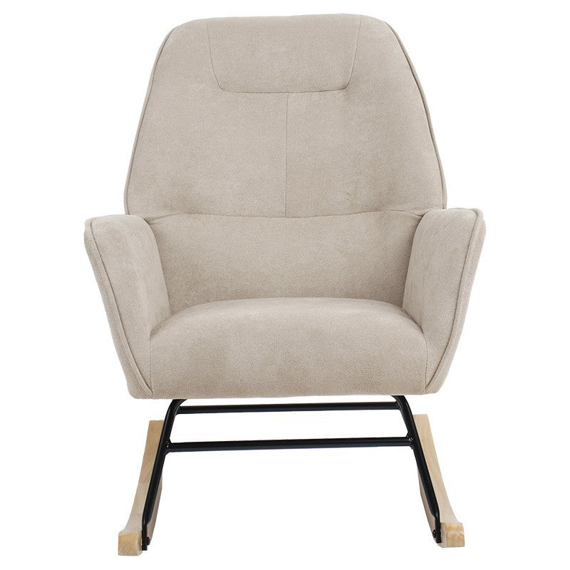 Fauteuil à bascule Exultant tissu crème-naturel 75x68x95cm