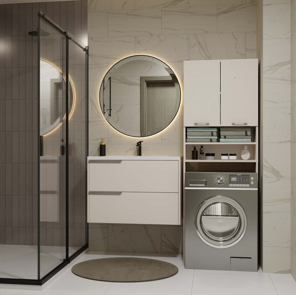 Meuble pour machine à laver 180X64X30 cm beige