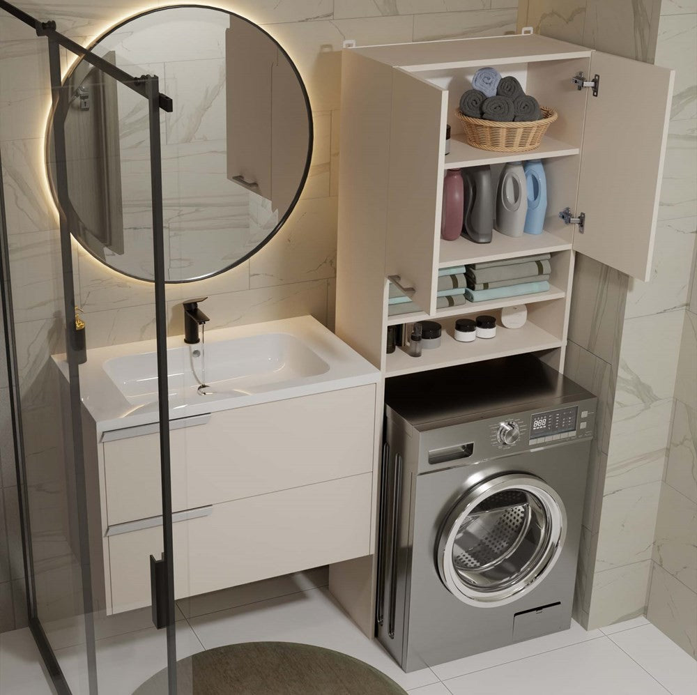 Meuble pour machine à laver 180X64X30 cm beige
