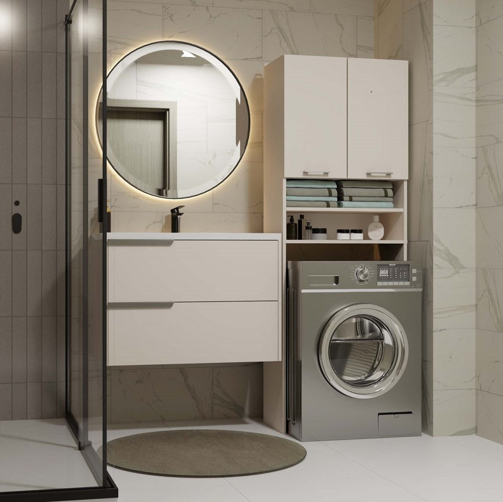 Meuble pour machine à laver 180X64X30 cm beige