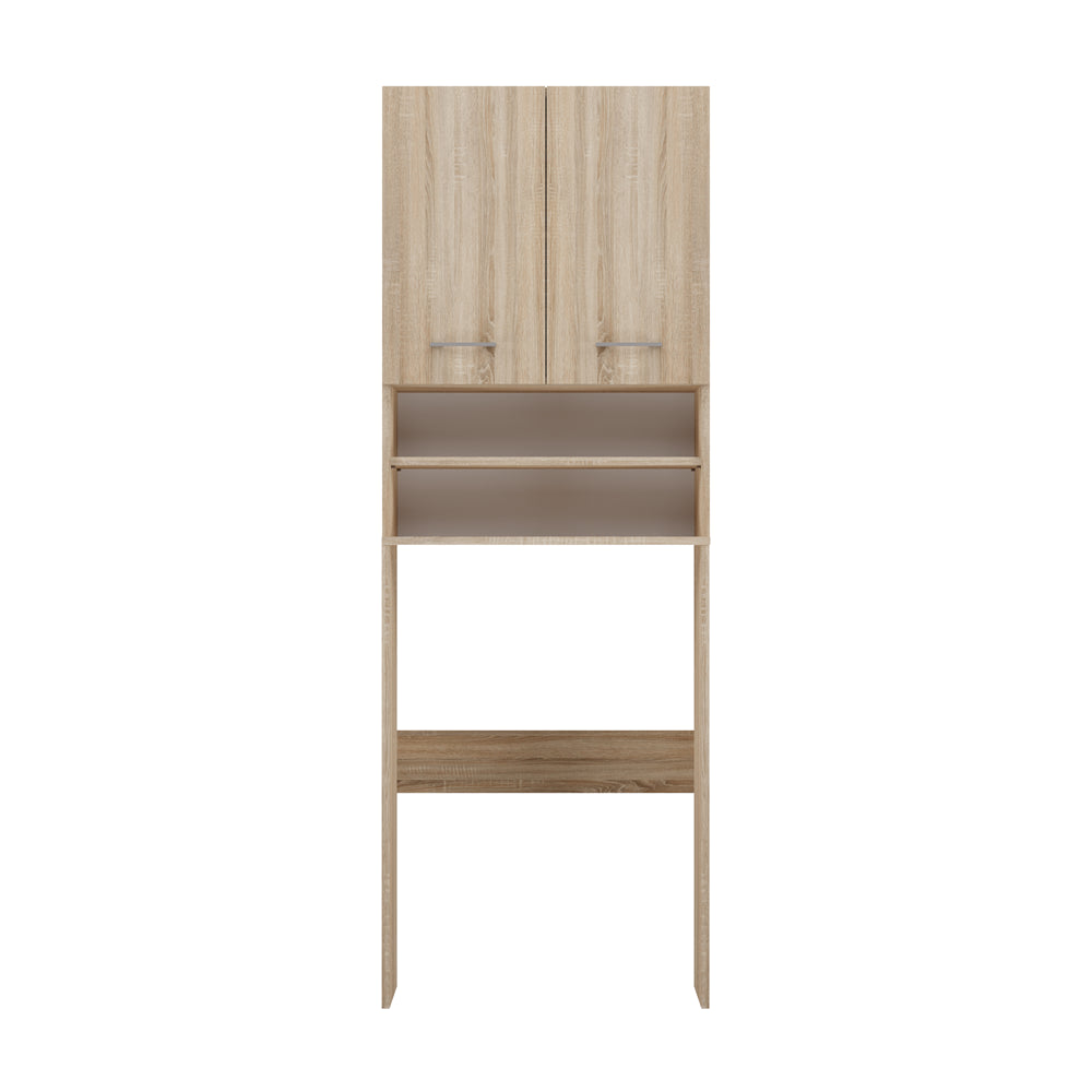 Meuble pour machine a laver 2 portes 4 étagères 180X30X64 cm marron
