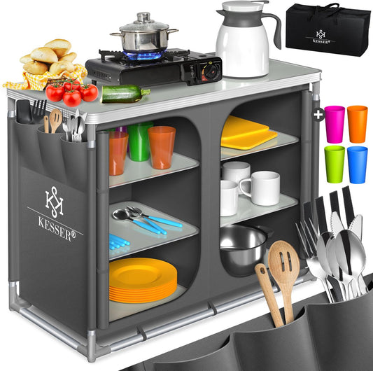 Armoire Cuisine de Camping Structure en Aluminium, Sac de Transport