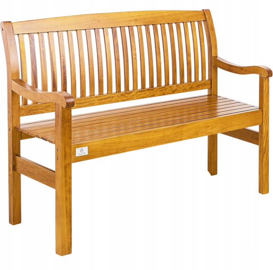 Banc de jardin en bois 125 cm, 2–3 personnes, 225 kg, avec housse