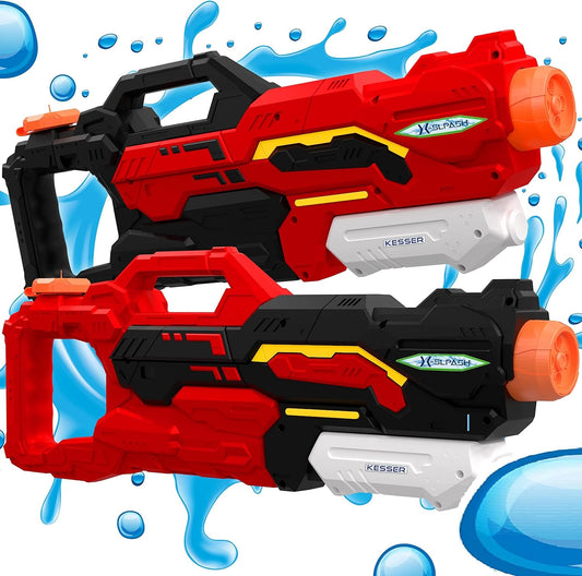 Ensemble de 2 pistolets à eau portée 10-11 mètres, capacité 1500 ml