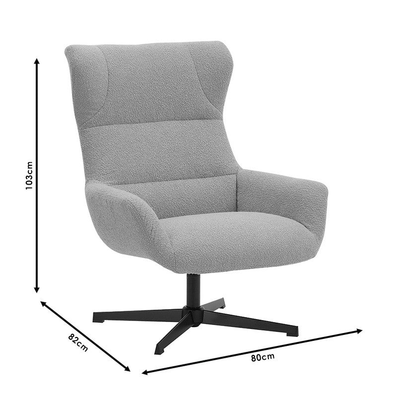 Fauteuil Anesis tissu teddy beige 80x82x103cm