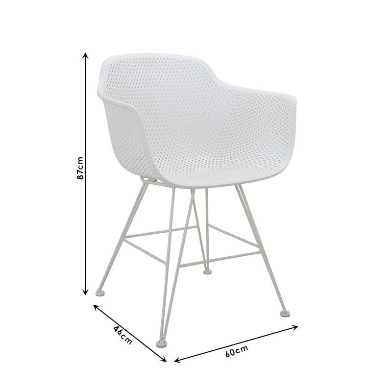 Fauteuil Beck PP-métal couleur bordeaux
