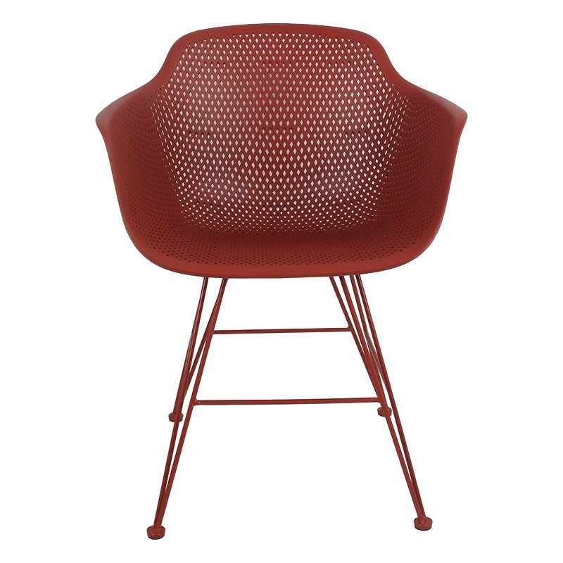 Fauteuil Beck PP-métal couleur bordeaux
