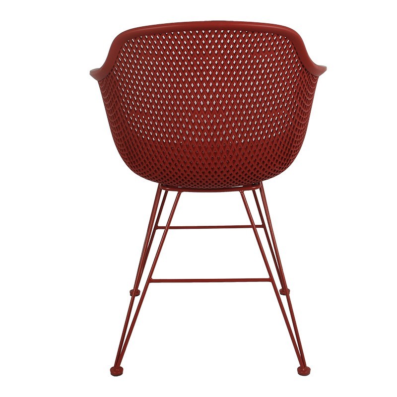 Fauteuil Beck PP-métal couleur bordeaux
