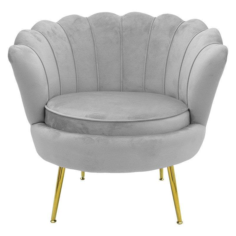 Fauteuil Daimon velours gris-doré 79x74x78cm