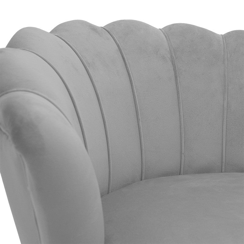 Fauteuil Daimon velours gris-doré 79x74x78cm
