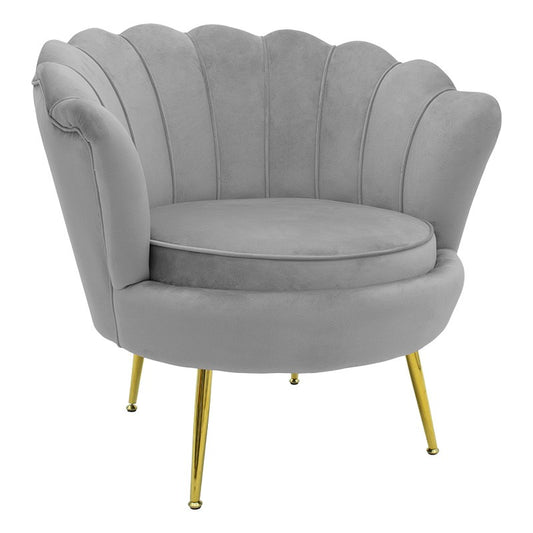 Fauteuil Daimon velours gris-doré 79x74x78cm