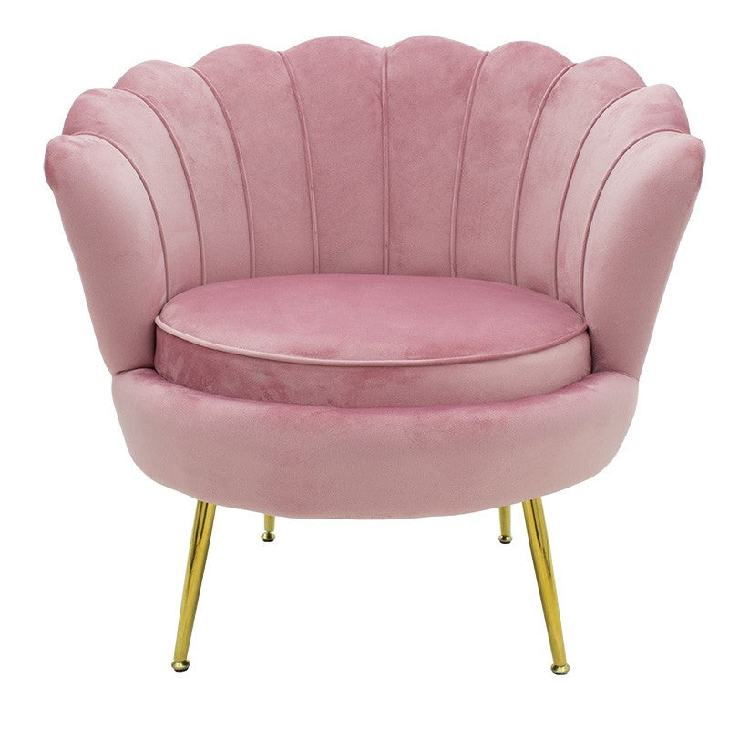 Fauteuil Daimon velours rose-doré 79x74x78cm