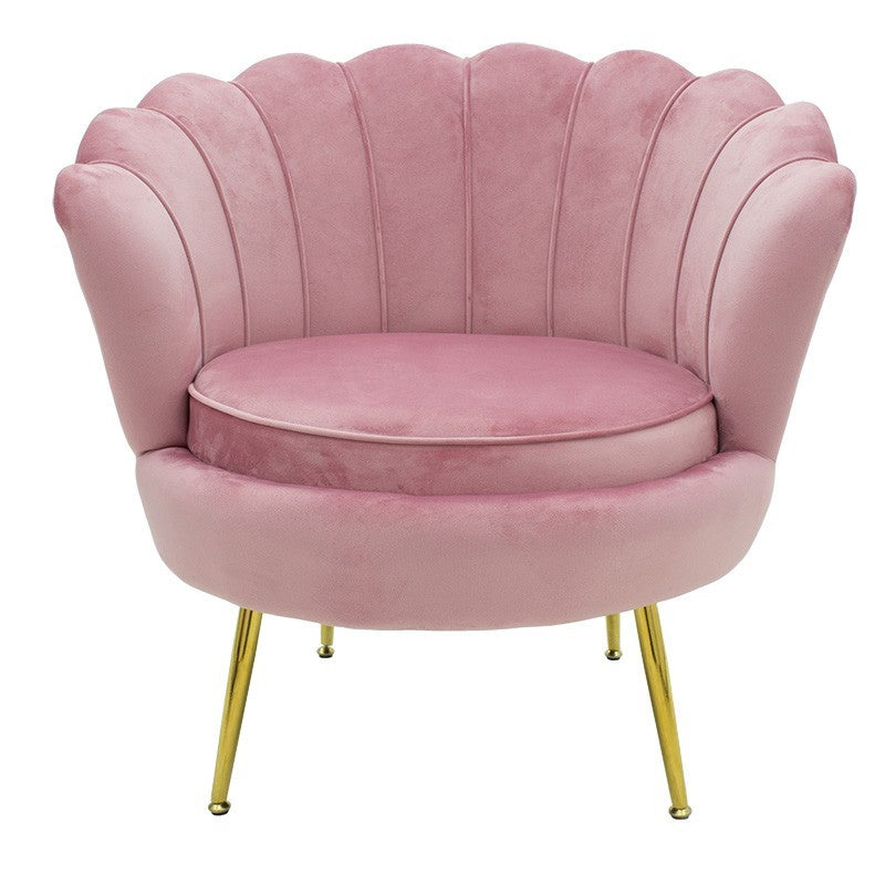 Fauteuil Daimon velours rose-doré 79x74x78cm