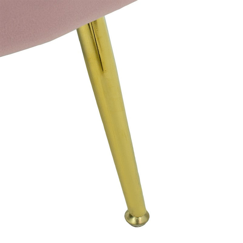 Fauteuil Daimon velours rose-doré 79x74x78cm