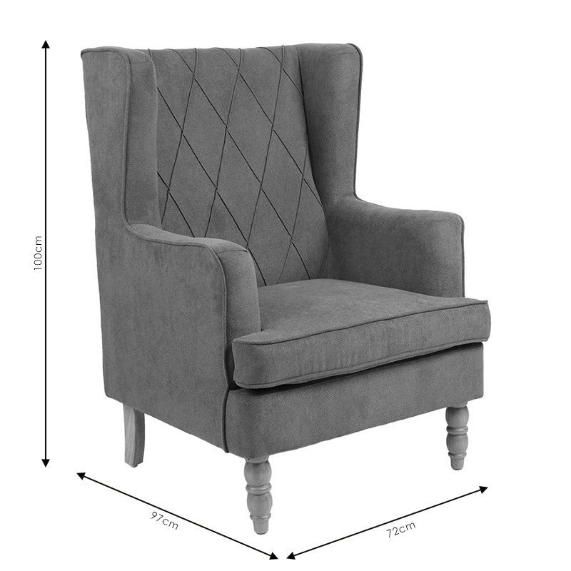 Fauteuil Efficient tissu gris-noir 72x97x100cm