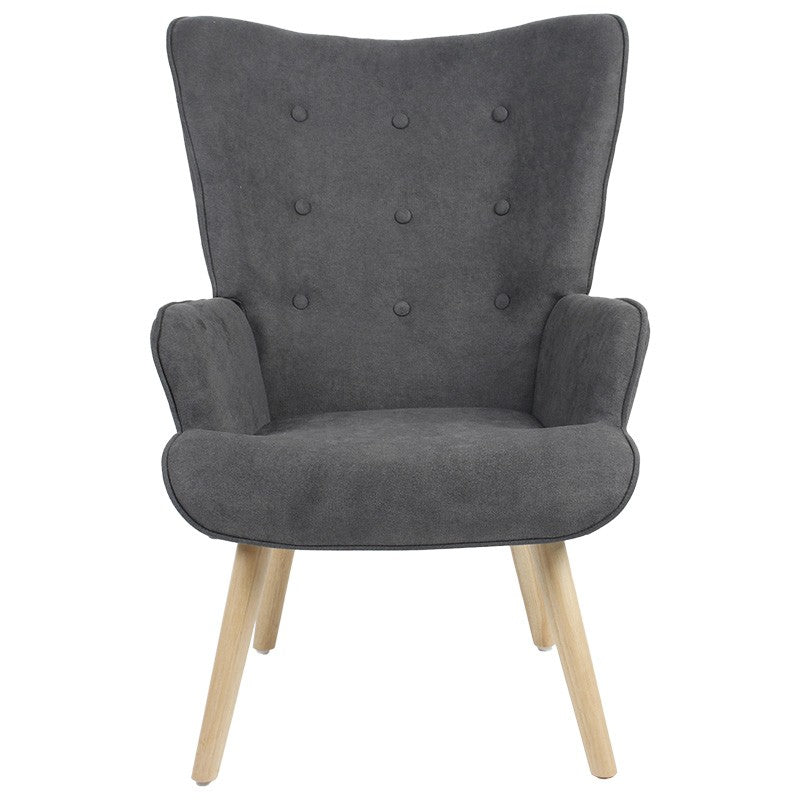 Fauteuil Fluffy tissu anthracite-naturel 75x69x96cm