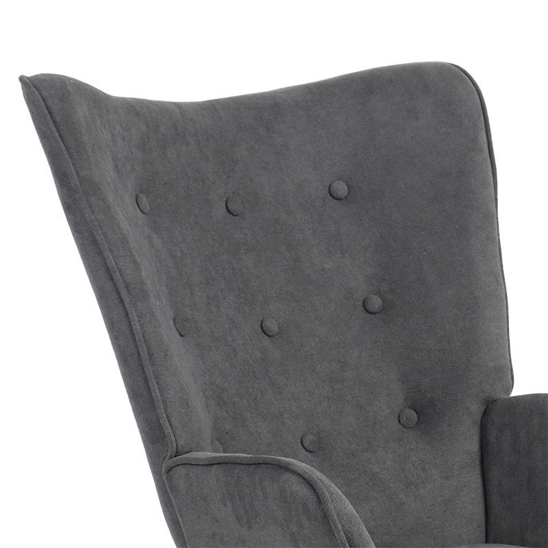 Fauteuil Fluffy tissu anthracite-naturel 75x69x96cm