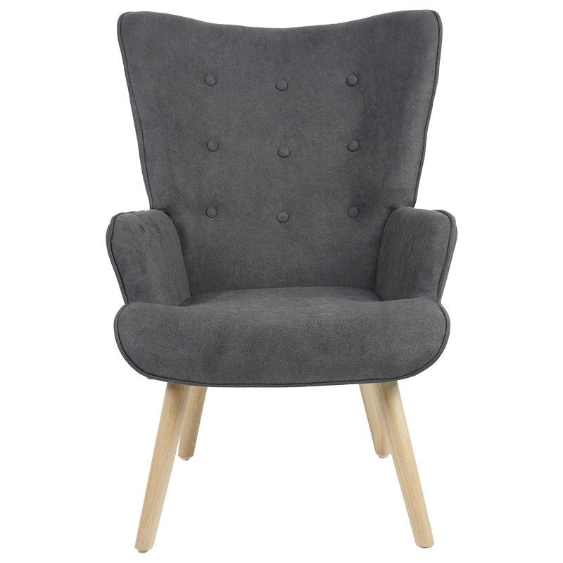 Fauteuil Fluffy tissu anthracite-naturel 75x69x96cm