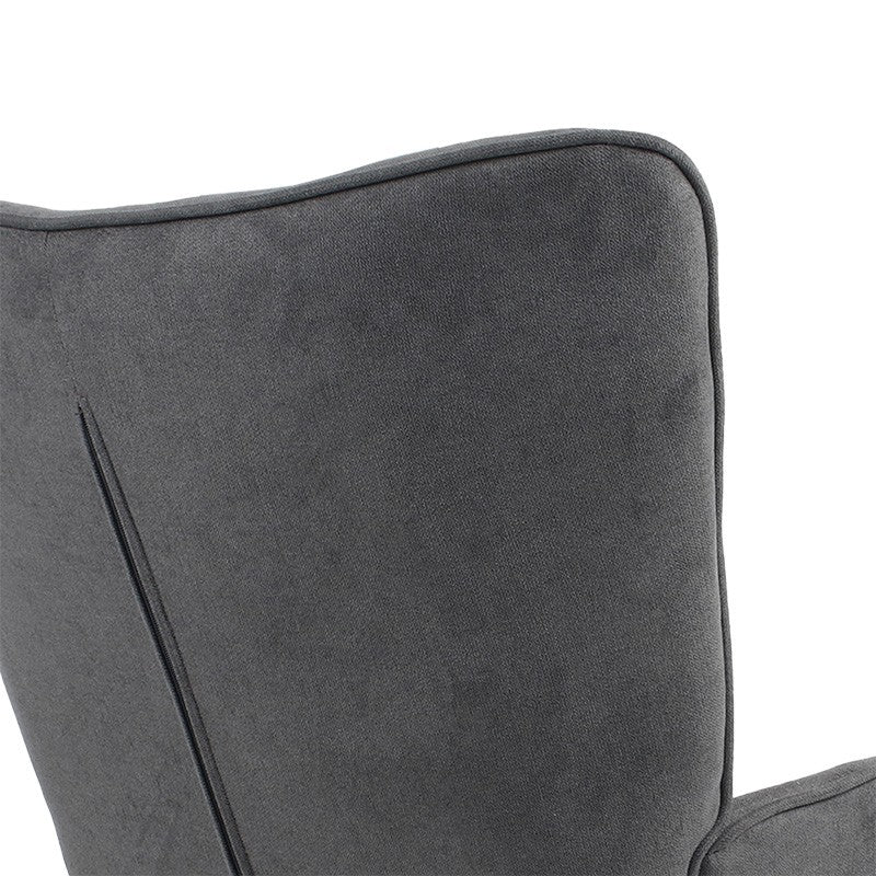 Fauteuil Fluffy tissu anthracite-naturel 75x69x96cm