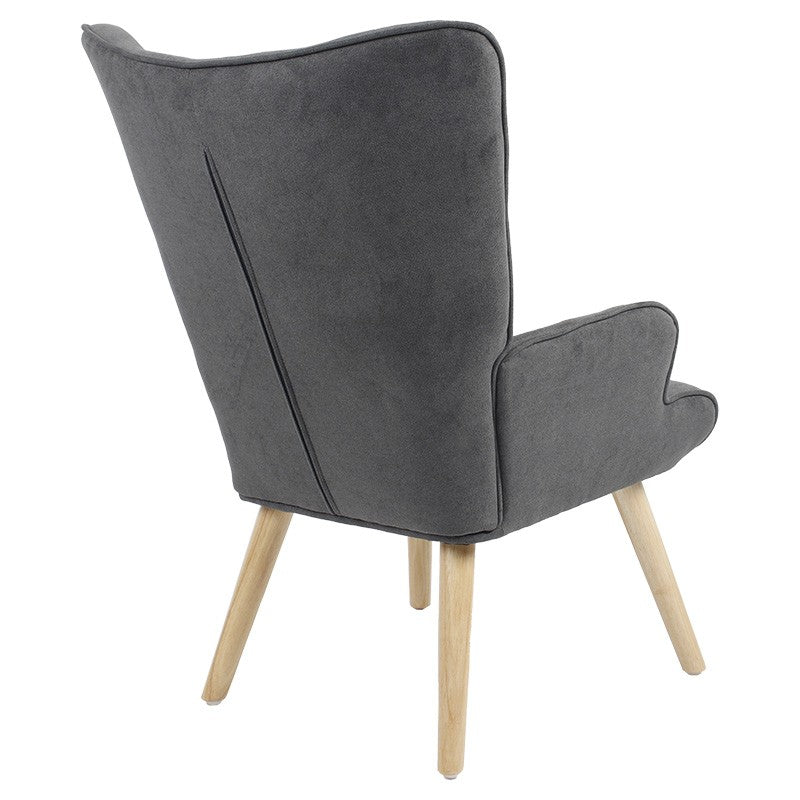 Fauteuil Fluffy tissu anthracite-naturel 75x69x96cm