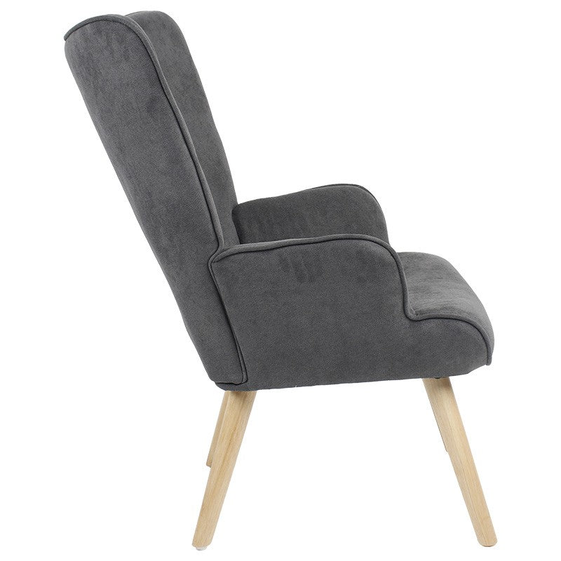 Fauteuil Fluffy tissu anthracite-naturel 75x69x96cm