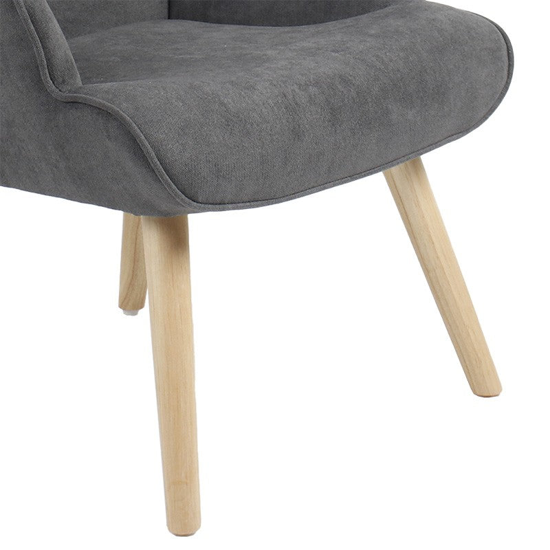 Fauteuil Fluffy tissu anthracite-naturel 75x69x96cm