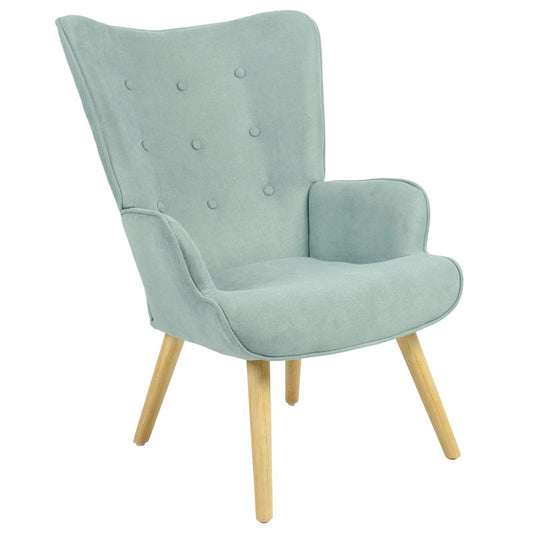 Fauteuil Fluffy tissu vert vif-naturel 75x69x96cm