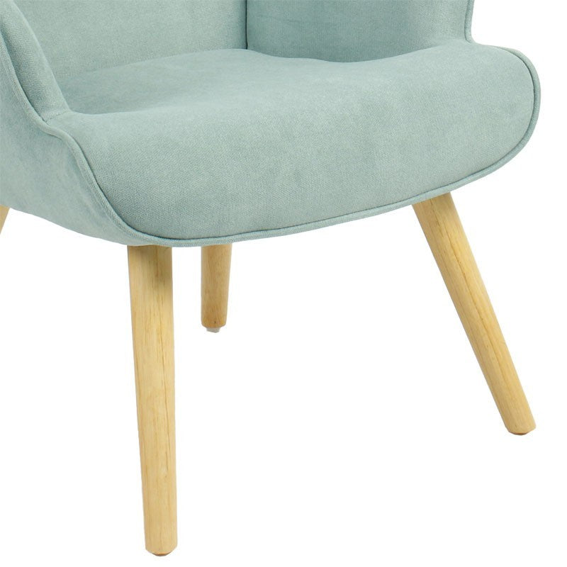 Fauteuil Fluffy tissu vert vif-naturel 75x69x96cm