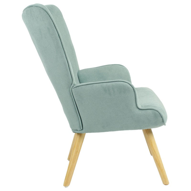 Fauteuil Fluffy tissu vert vif-naturel 75x69x96cm