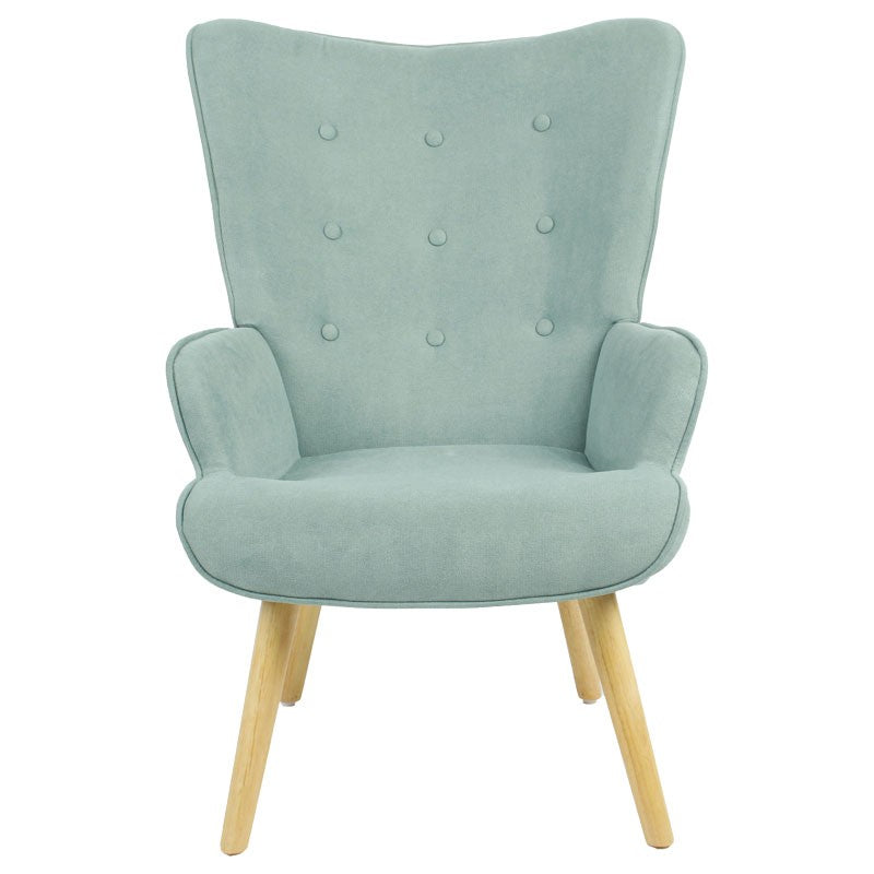 Fauteuil Fluffy tissu vert vif-naturel 75x69x96cm