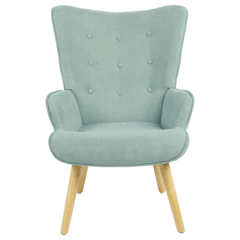 Fauteuil Fluffy tissu vert vif-naturel 75x69x96cm