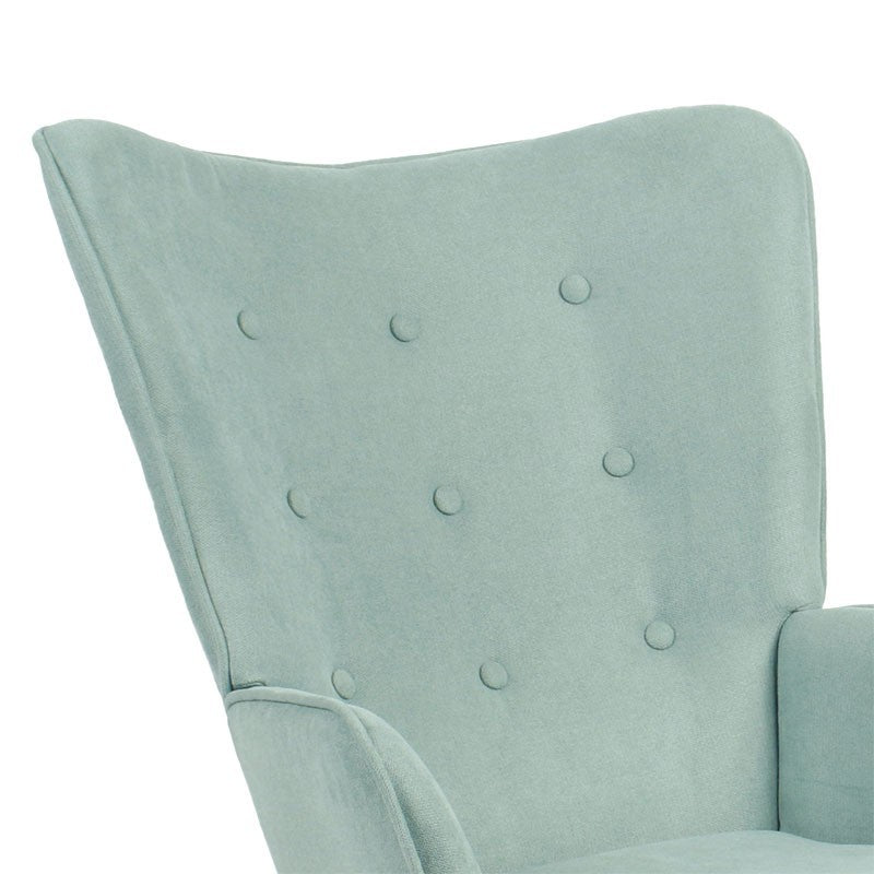 Fauteuil Fluffy tissu vert vif-naturel 75x69x96cm