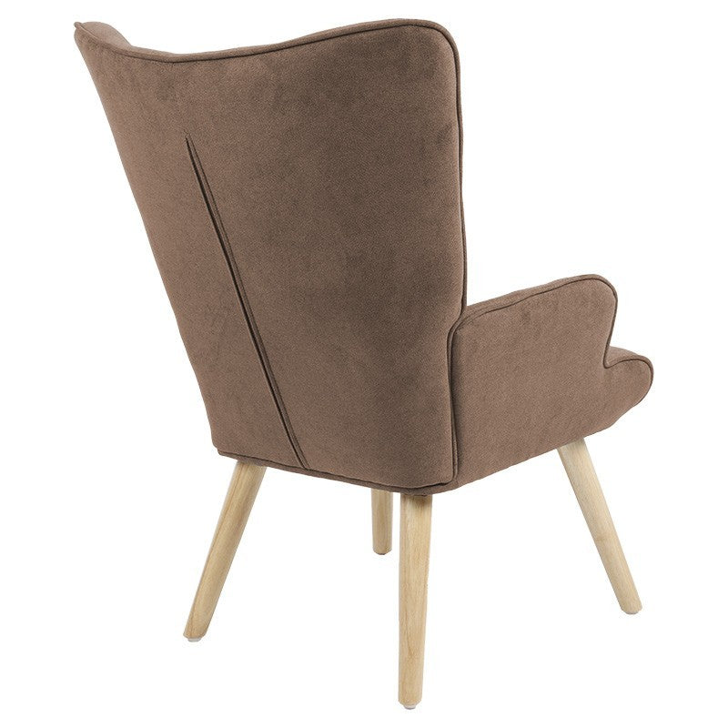 Fauteuil Fluffy tissu marron-naturel 75x69x96cm