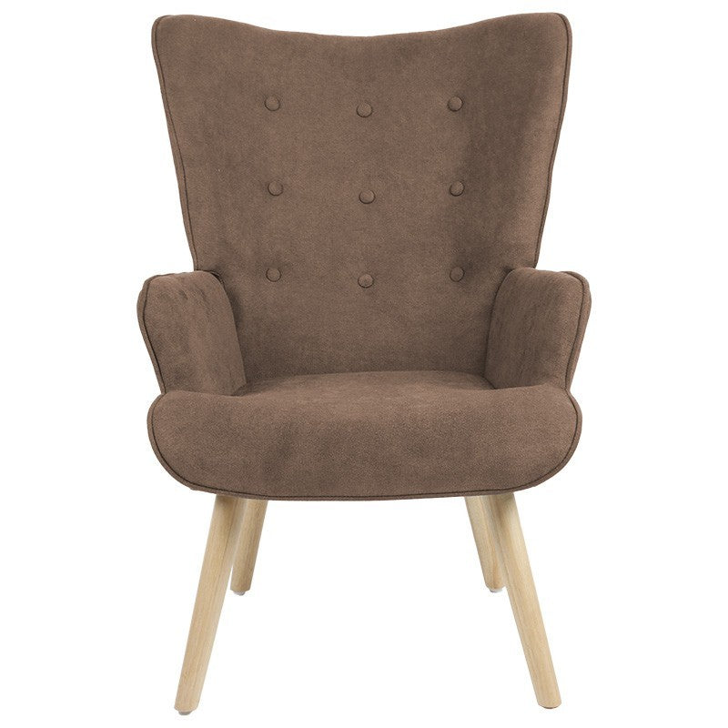 Fauteuil Fluffy tissu marron-naturel 75x69x96cm