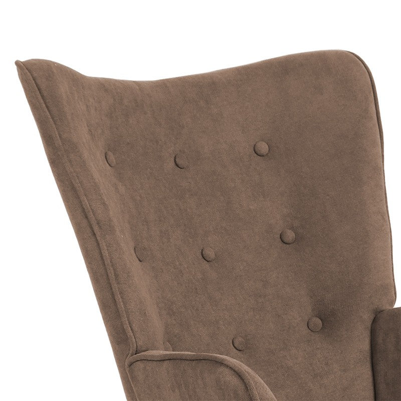 Fauteuil Fluffy tissu marron-naturel 75x69x96cm