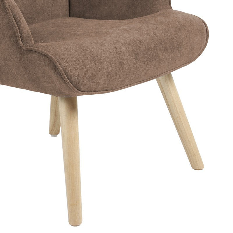 Fauteuil Fluffy tissu marron-naturel 75x69x96cm