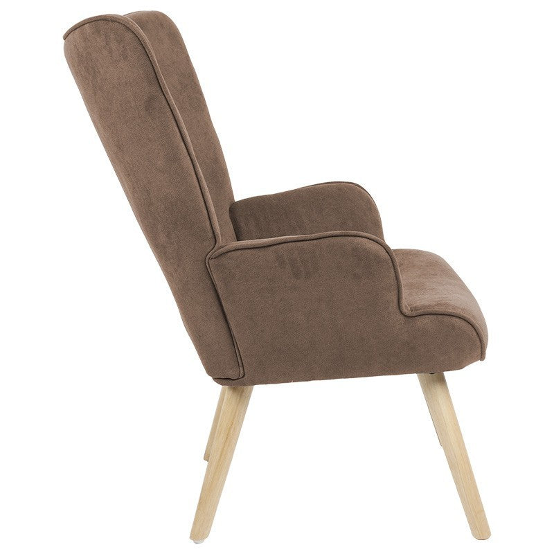 Fauteuil Fluffy tissu marron-naturel 75x69x96cm